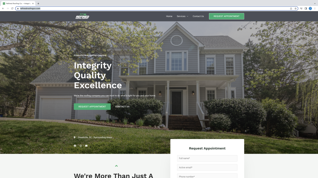 Refined Roofing Company Web Design by Credico Marketing